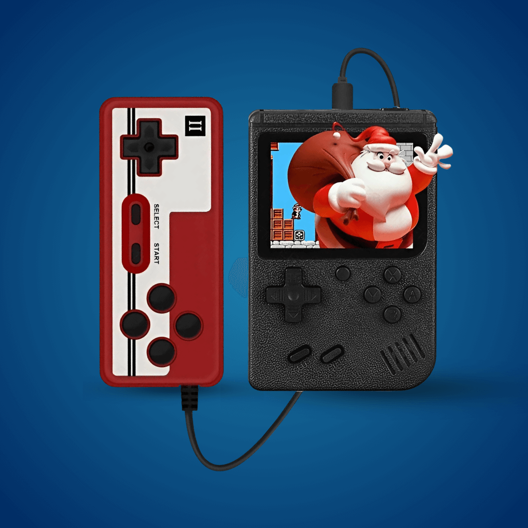 2Bluebox 8-Bit Mini Game Console with 500 built-in games, portable retro handheld console for kids and families