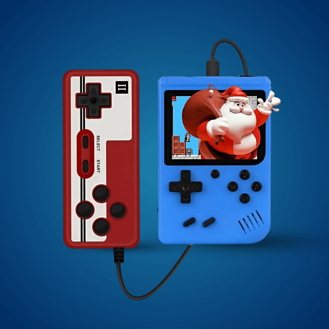 2Bluebox 8-Bit Mini Game Console with 500 built-in games, portable retro handheld console for kids and families
