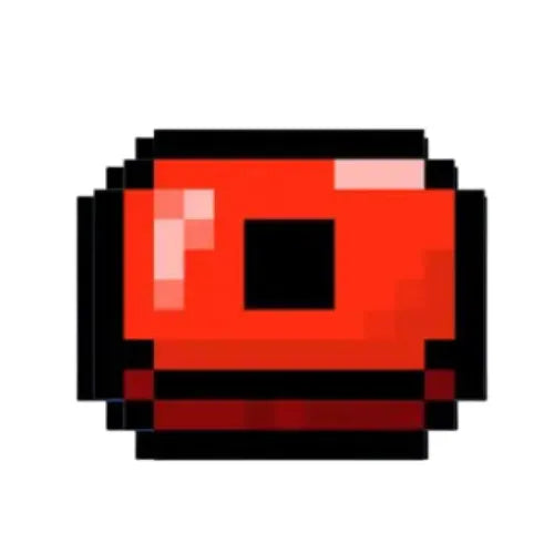 Pixelated red and black object on a white background - 60Hz Smooth Gameplay