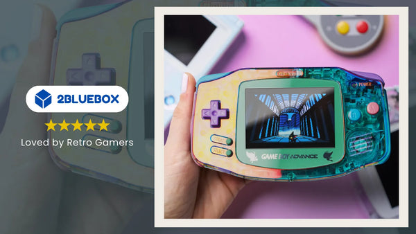 Modded Game Boy Advance handheld with upgraded screen, example of retro console modding in Australia
