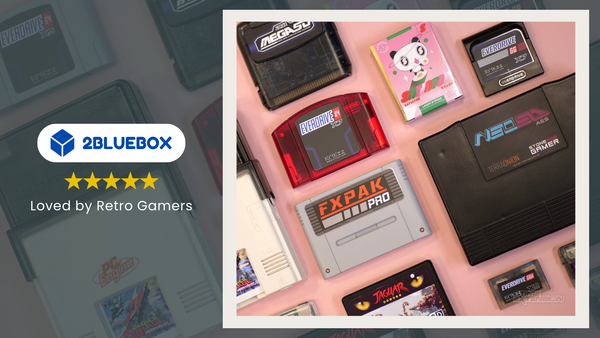 EverDrive vs flashcarts comparison banner showing retro cartridges and flashcarts on a tabletop