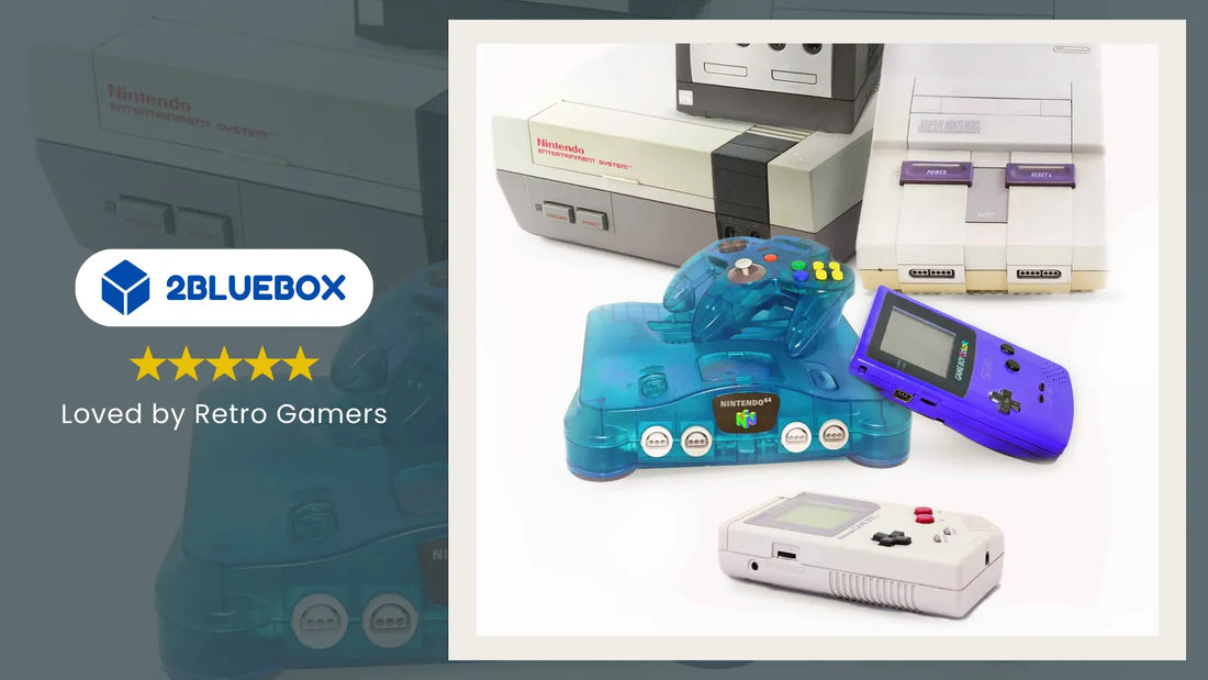 Retro Nintendo consoles collage featuring NES, SNES, Nintendo 64, and classic handhelds for troubleshooting guide
