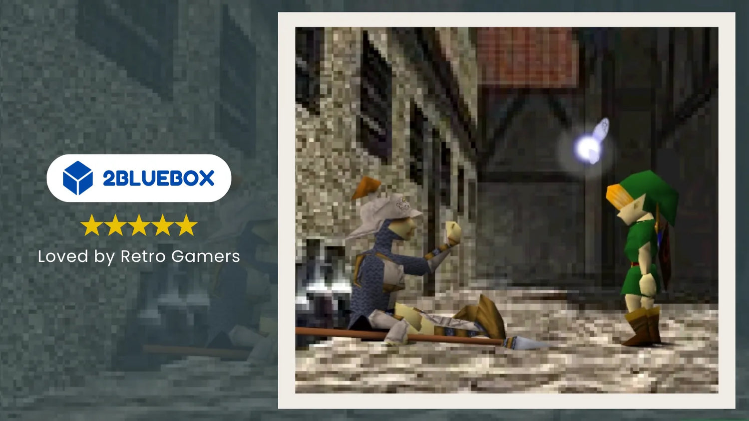 Link and Navi speaking to the dying soldier in Castle Town back alley in The Legend of Zelda: Ocarina of Time (N64).