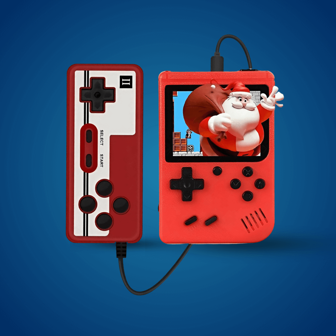 2Bluebox 8-Bit Mini Game Console with 500 built-in games, portable retro handheld console for kids and families