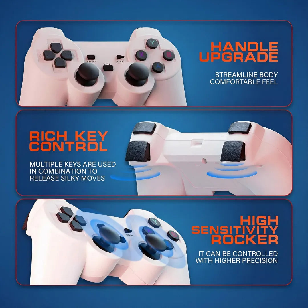 High-sensitivity rockers and ergonomic handle upgrade for 2Bluebox CineCade Pro wireless gaming projector controllers.