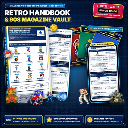2Bluebox Retro Player's Handbook & 90s Magazine Vault - Free $19.99 Digital Collector's Gift Bundle with 3D Strategy Guide, 90s Magazines & Smartphone PDF