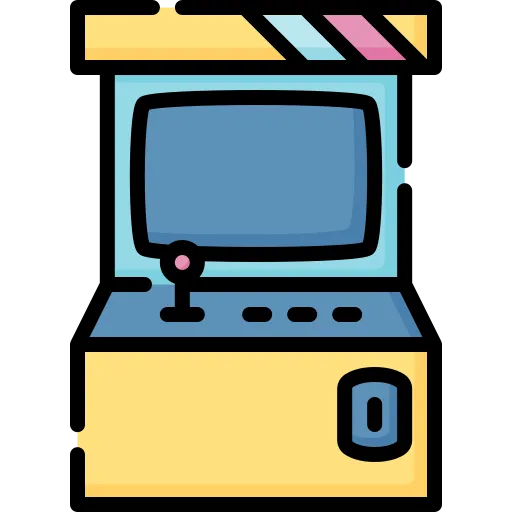 Arcade games icon for classic retro gaming systems popular in Australia.
