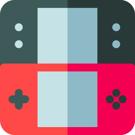Nintendo DS handheld console icon representing dual-screen retro gaming.