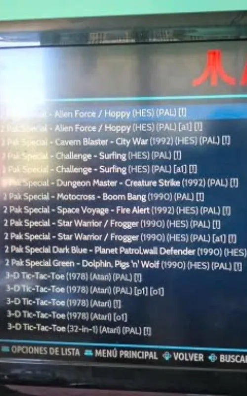 Massive list of pre-installed Atari retro games on 2BlueBox Portable HDD Super Console.